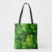 kerstboomverlichting Greenery Monogram Tote Bag (Voorkant)
