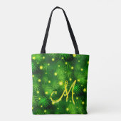 kerstboomverlichting Greenery Monogram Tote Bag (Achterkant)