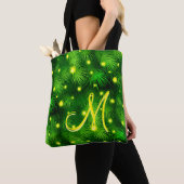 kerstboomverlichting Greenery Monogram Tote Bag (Dichtbij)