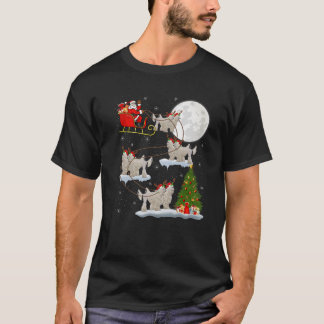 Kerstboomverlichting Kerstman rijdend op witte hon T-shirt