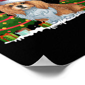 Kerstboomverlichting Lhasa Apso Dog Santa Hat Kers Poster (Hoek)