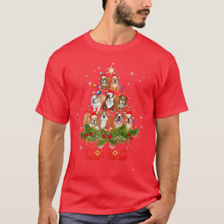 kerstboomverlichting met bulldog t-shirt