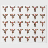 Kerstboomverlichting met Eland Grappige Kerst Elan Cadeaupapier (Vlak)