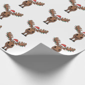 Kerstboomverlichting met Eland Grappige Kerst Elan Cadeaupapier (Hoek)