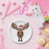 Kerstboomverlichting met Eland Grappige Kerst Elan Papieren Bordje (Feest)