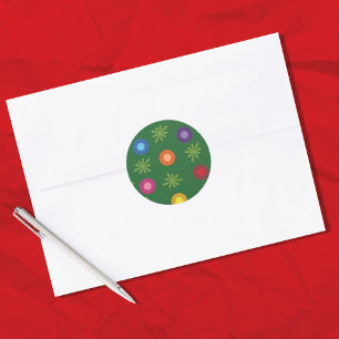 kerstboomverlichting Multicolor Ronde Sticker