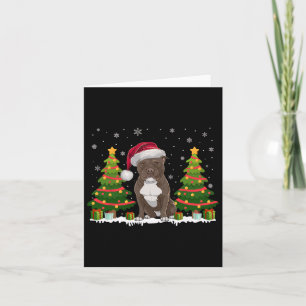 Kerstboomverlichting Pitbull Dog Santa Hat Christm Kaart