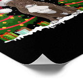Kerstboomverlichting Pitbull Dog Santa Hat Christm Poster (Hoek)