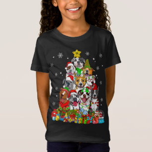 kerstboomverlichting Pitbull Hondenliefhebber Xmas T-shirt