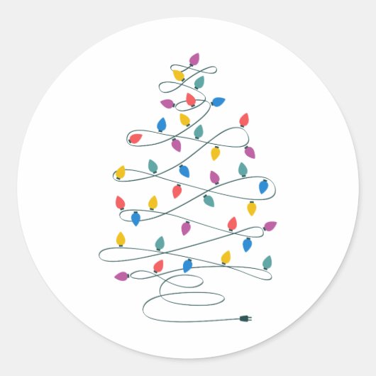 kerstboomverlichting ronde sticker (Voorkant)
