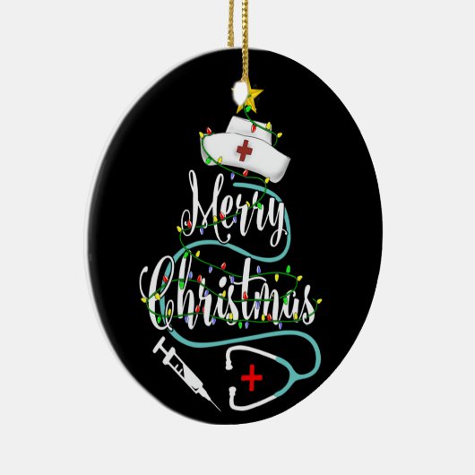 kerstboomverlichting Stethoscoop Keramisch Ornament (Rechts)