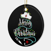 kerstboomverlichting Stethoscoop Keramisch Ornament (Links)