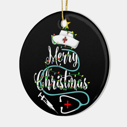 kerstboomverlichting Stethoscoop Keramisch Ornament (Links)