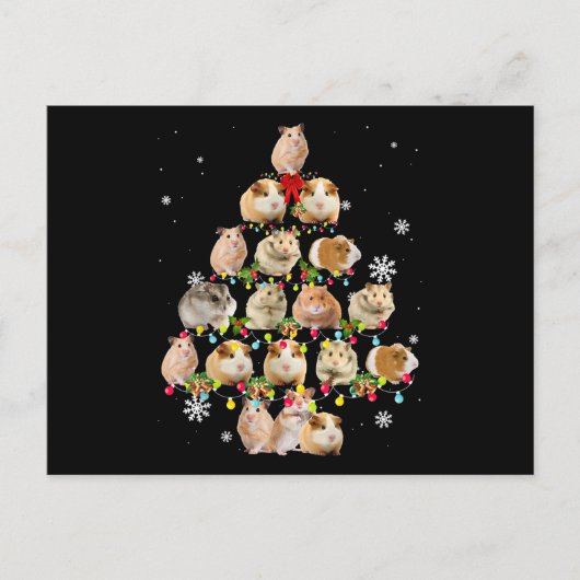 kerstboomverlichting voor cavia's briefkaart (Voorkant)