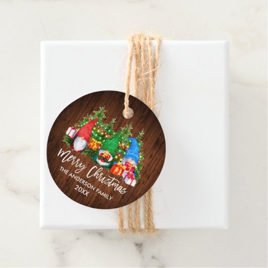 kerstboomverlichting voor penseelscript bedankjes labels (In situ)