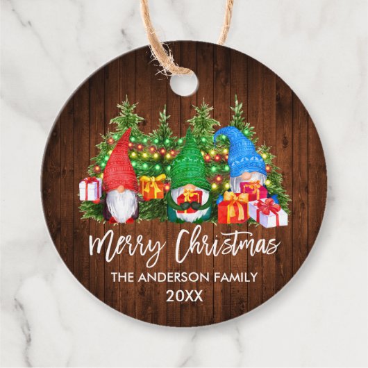 kerstboomverlichting voor penseelscript bedankjes labels (Voorkant)