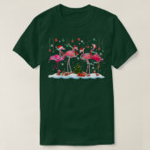 kerstboomverlichting voor Santa Claus Flamingo T-shirt (Design voorkant)