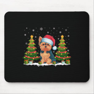 Kerstboomverlichting Yorkie Dog Santa Hat Christma Muismat