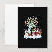 Kerstboomverlichtings Santa-hoed brandweerwagen Kaart (Voorkant / Achterkant)