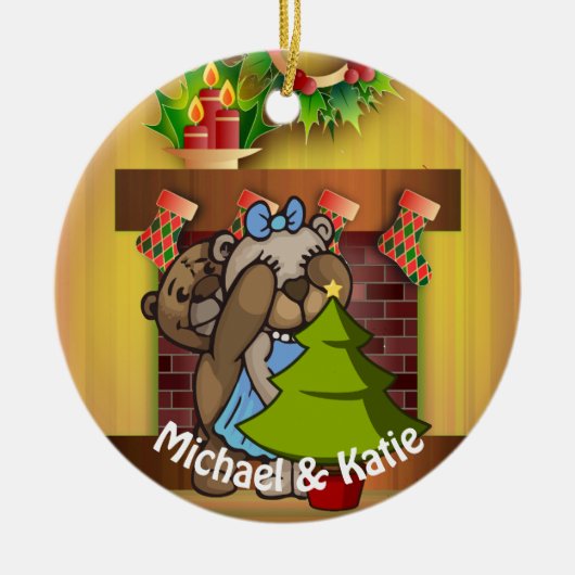kerstboomverrassing keramisch ornament (Voorkant)