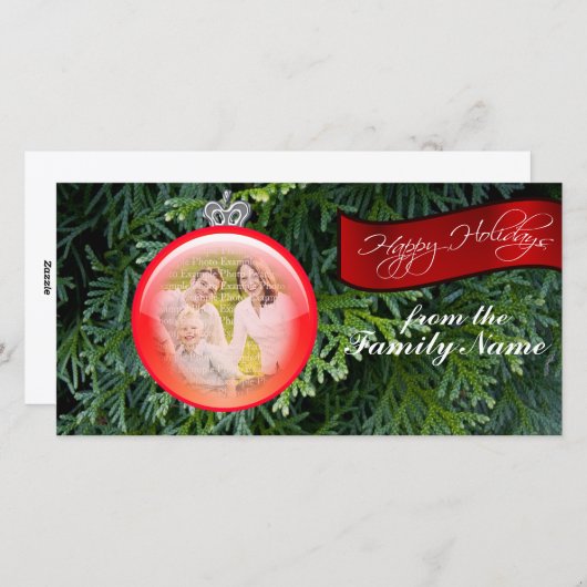 kerstboomversiering Aangepaste foto-sjabloon Feestdagenkaart (Voorkant / Achterkant)