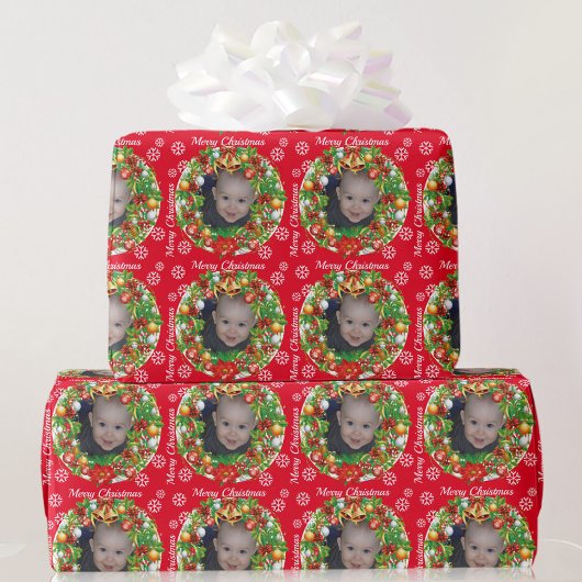 kerstboomversiering Baby Kinder Fotosjabloon W Cadeaupapier