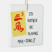 kerstboomversiering - Citaat over Mahjong Keramisch Ornament (Rechts)