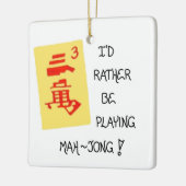 kerstboomversiering - Citaat over Mahjong Keramisch Ornament (Links)