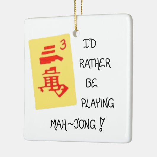 kerstboomversiering - Citaat over Mahjong Keramisch Ornament (Links)
