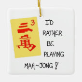 kerstboomversiering - Citaat over Mahjong Keramisch Ornament (Voorkant)