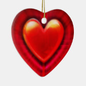 kerstboomversiering diep rood hart. keramisch ornament (Rechts)
