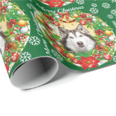kerstboomversiering Dog Pet Cat Foto Sjabloon Cadeaupapier (Rol Hoek)