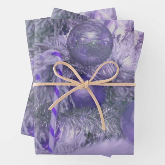 kerstboomversiering Elegant Paarse feestdag Inpakpapier Vel (In situ)