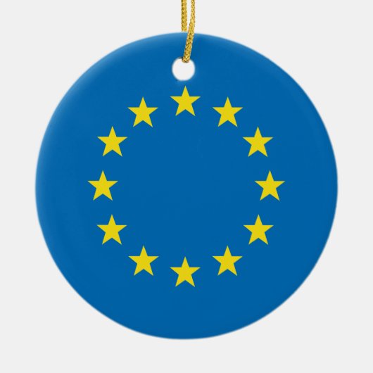 kerstboomversiering EU-vlag (EU-vlag) Keramisch Ornament (Voorkant)