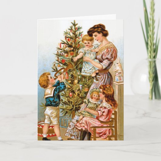  kerstboomversiering feestdagen kaart (Voorkant)