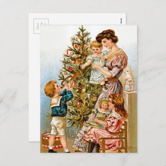 kerstboomversiering feestdagenkaart (Voorkant / Achterkant)