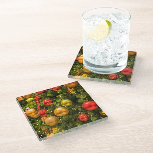 Kerstboomversiering Fotografeer Onderzetters (Schuin)