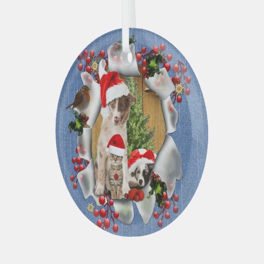 kerstboomversiering glas ornament (Voorkant links)