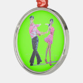 kerstboomversiering in ballroom Cha Cha Cha Metalen Ornament (Links)