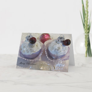 Kerstboomversiering in de vorm van Cupcakes Feestdagen Kaart