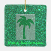  kerstboomversiering in Hawaiian Glitter Keramisch Ornament (Achterkant)