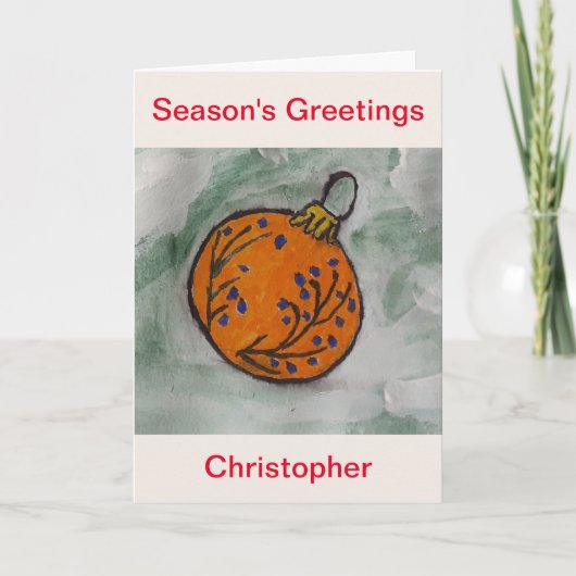 kerstboomversiering kaart (Voorkant)