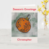 kerstboomversiering kaart (Gele Bloem)