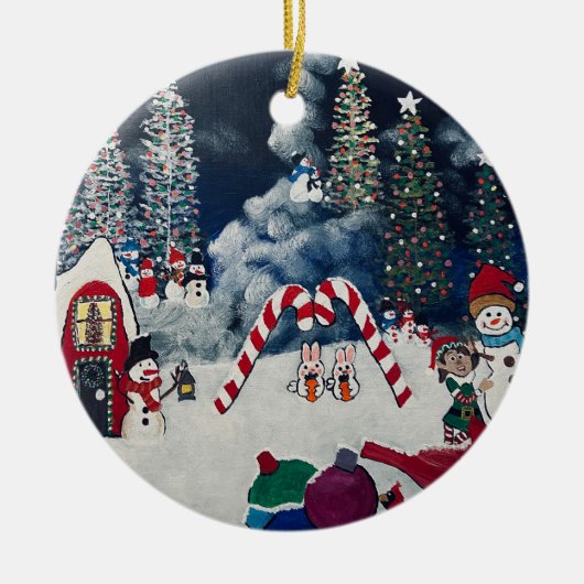 kerstboomversiering keramisch ornament (Voorkant)