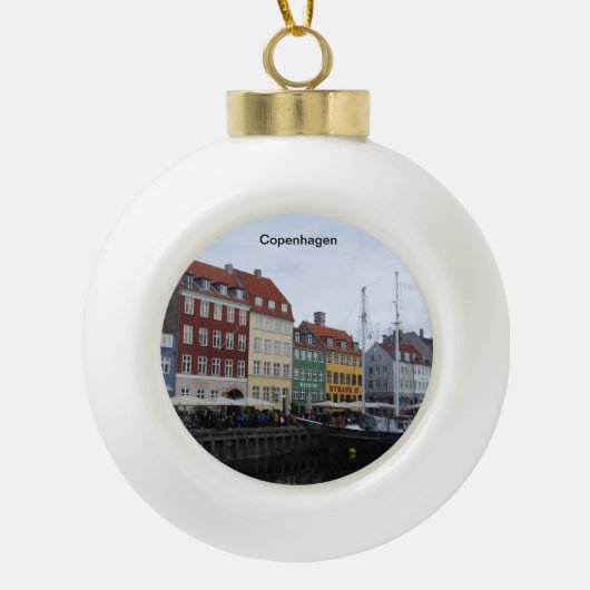 kerstboomversiering Kopenhagen Keramische Bal Ornament (Voorkant)