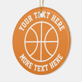 kerstboomversiering met aangepast basketbal keramisch ornament (Links)