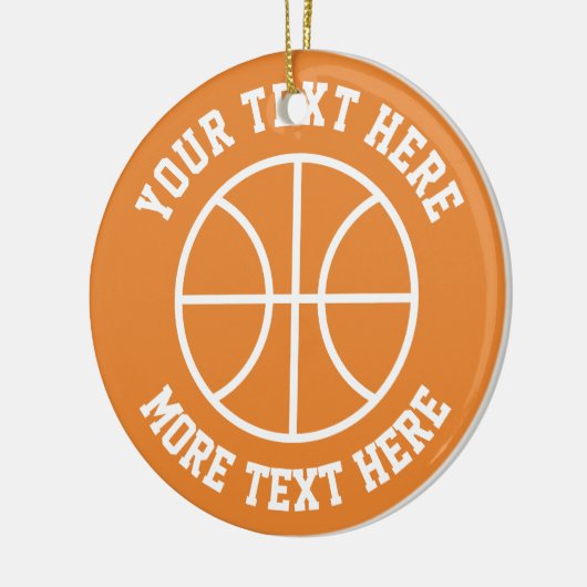 kerstboomversiering met aangepast basketbal keramisch ornament (Links)