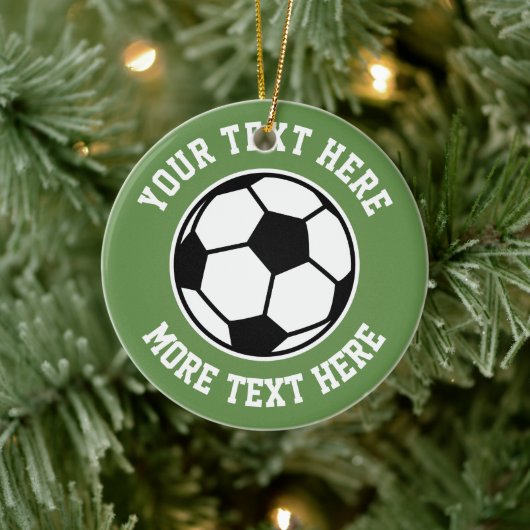 kerstboomversiering met aangepast voetbal keramisch ornament (Boom)