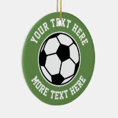 kerstboomversiering met aangepast voetbal keramisch ornament (Rechts)