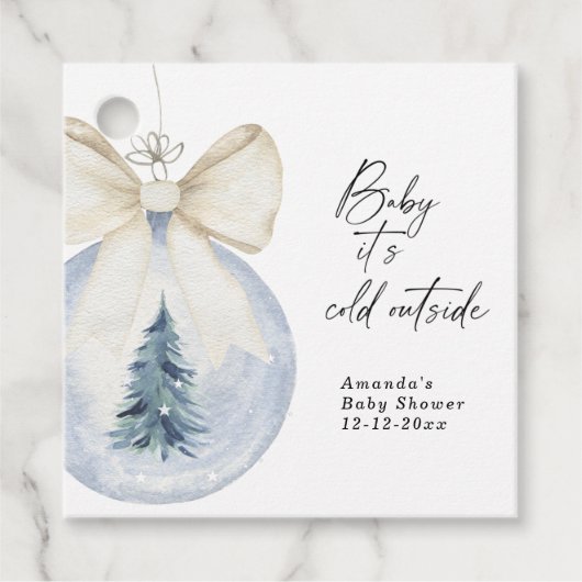 Kerstboomversiering met Baby shower van de boog Bedankjes Labels (Voorkant)